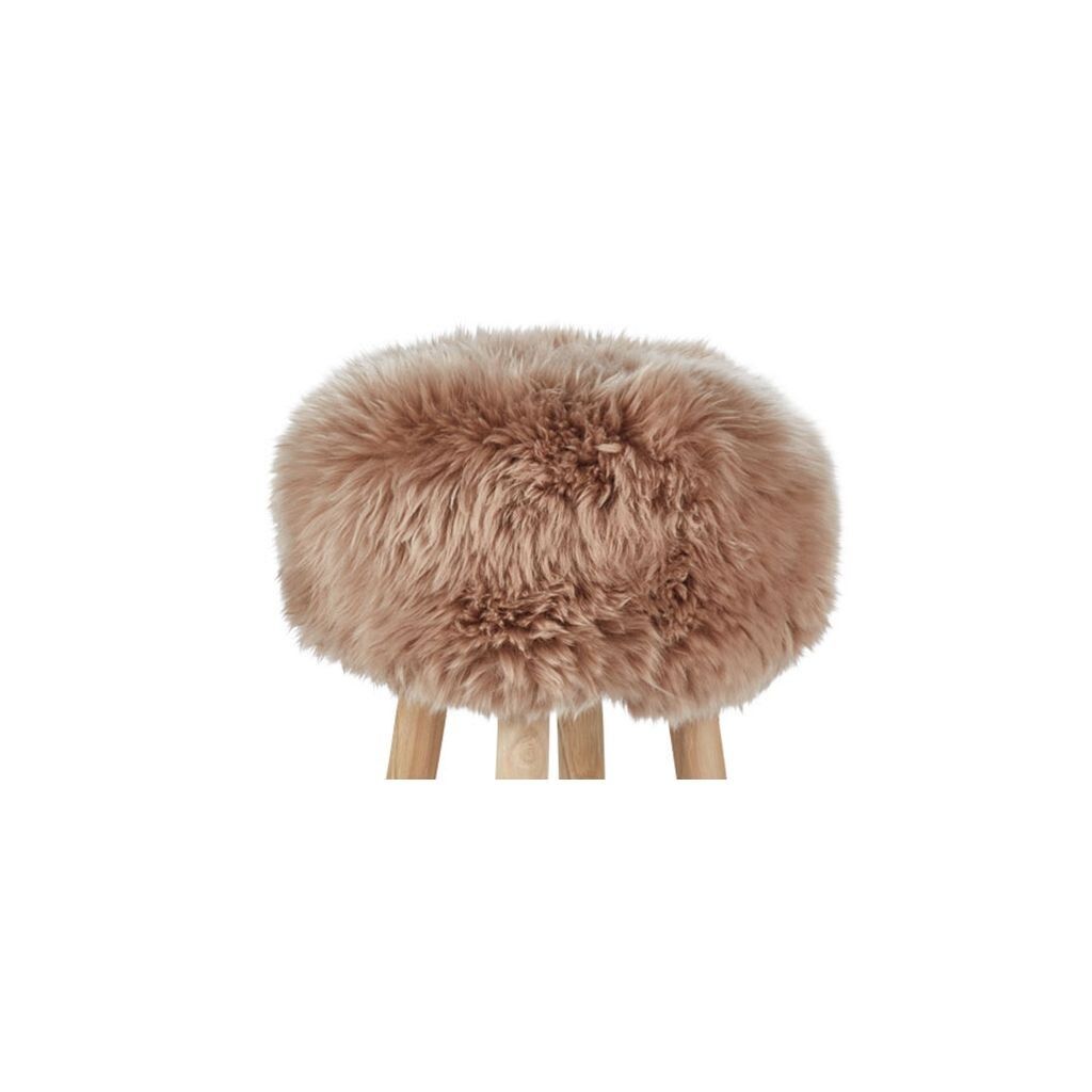 Dessus de tabouret en laine longue | Ø35 × H17 cm