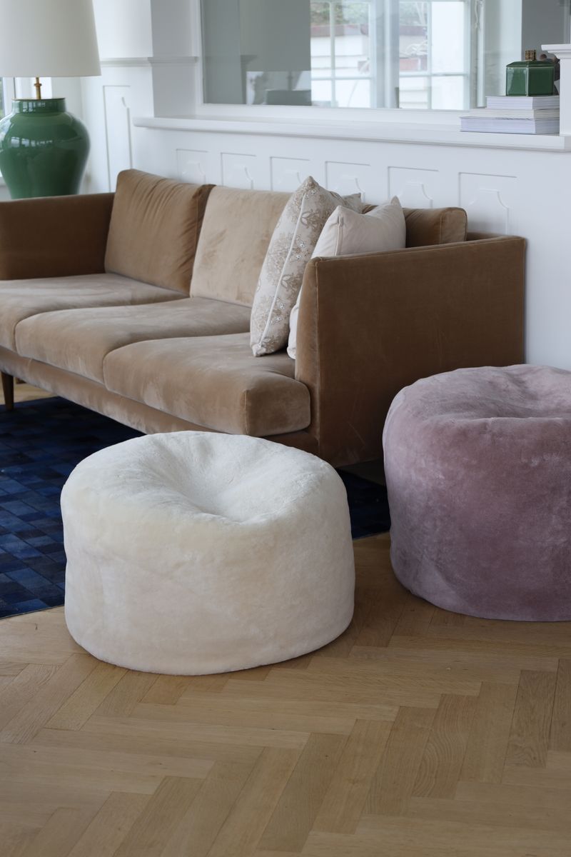 Round Moccasin Pouf | ø55xH36cm White