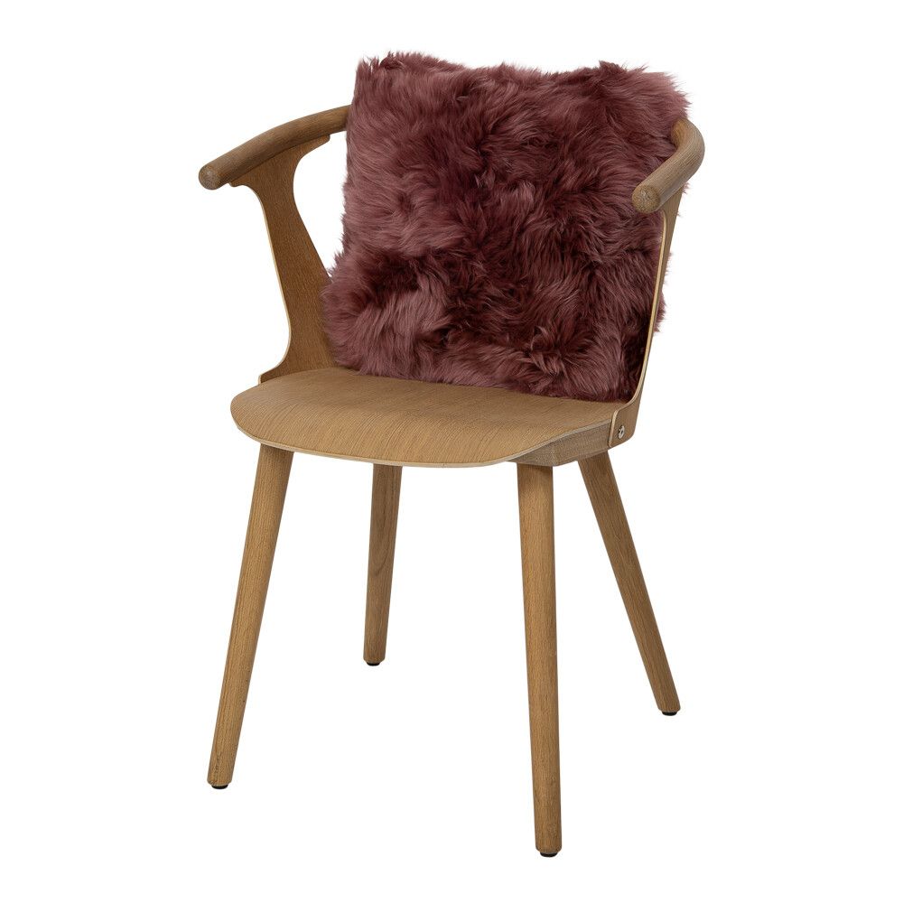 Coussin en peau de mouton | Laine longue | Nouvelle-Zélande | 40x40 cm Vieille Rose