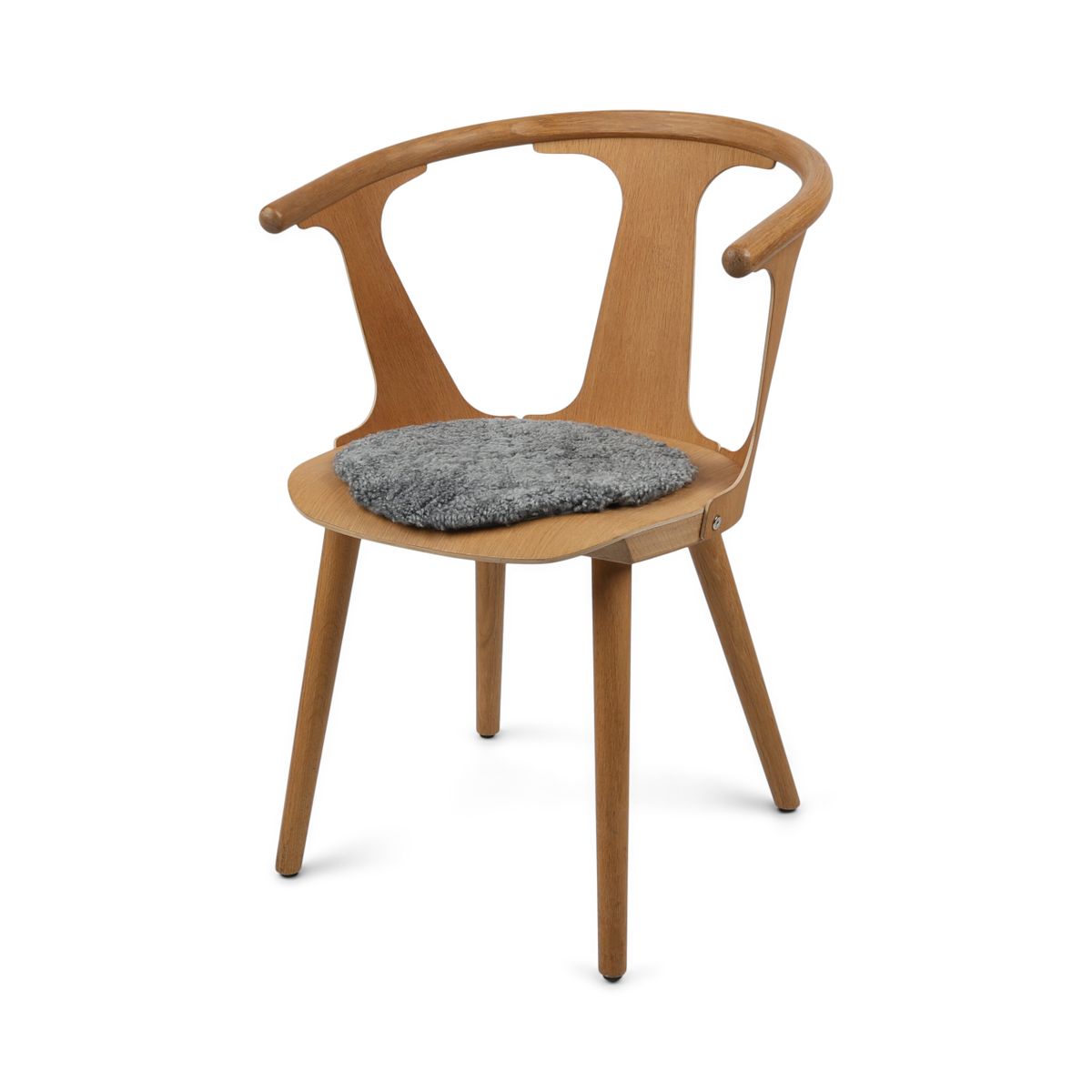 Dessus de siège en laine courte de Nouvelle-Zélande | Ø34 cm Scandinavie Gris clair