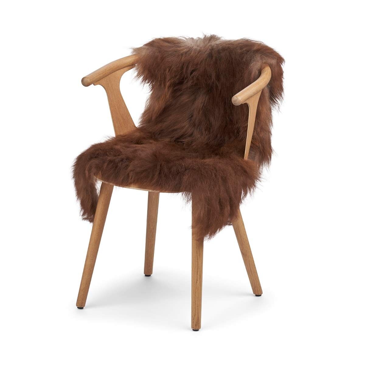 Peau de mouton écoresponsable | Mongolie | Marron naturel | 90 × 60 cm