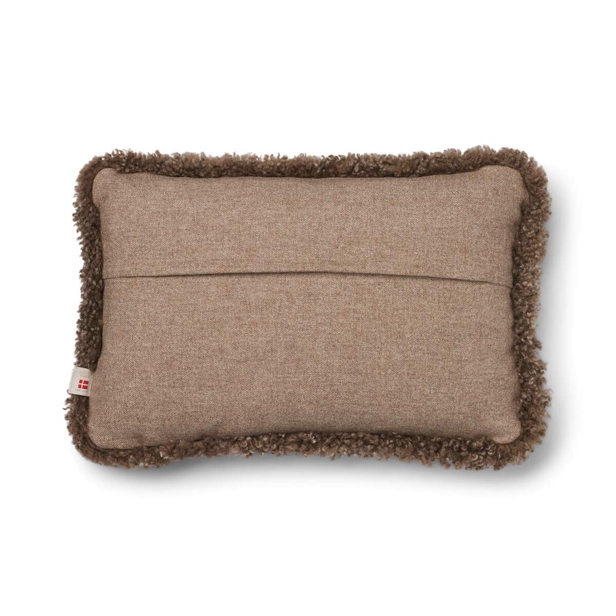 Coussin en laine courte de mouton | garniture SW | 34x52 cm Beige/Taupe
