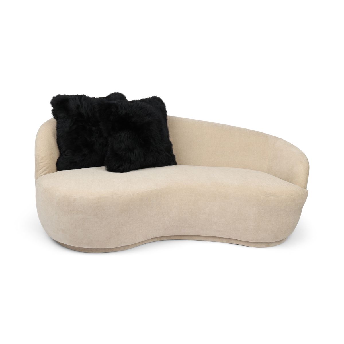 Housse de coussin de siège | Laine longue | Nouvelle-Zélande | 50,5 x 50,5 cm Noir