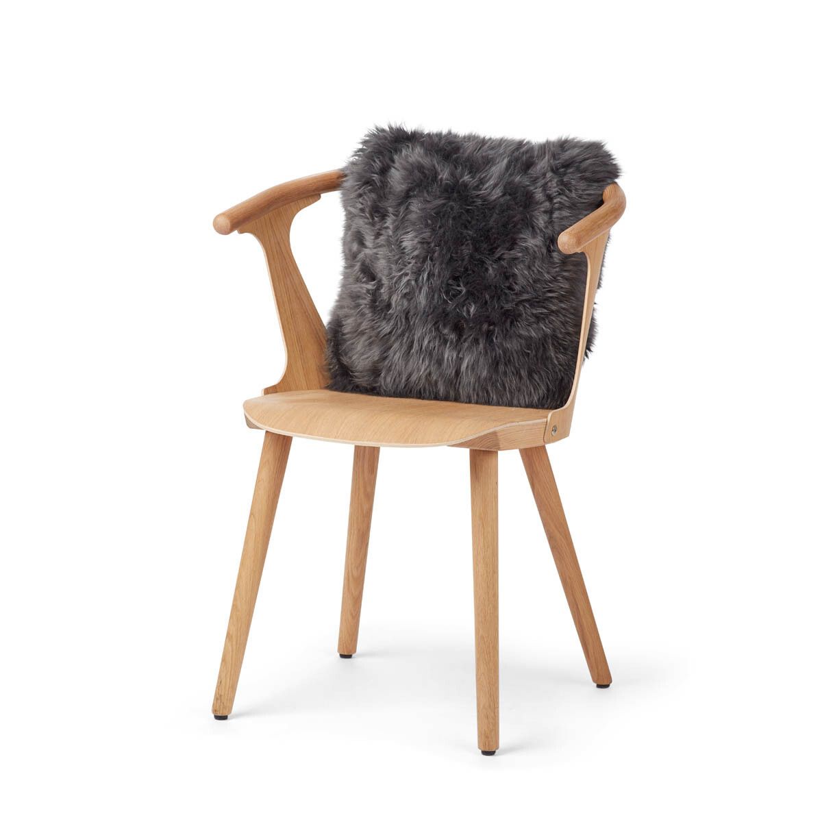 Coussin en peau de mouton | Laine longue | Nouvelle-Zélande | 40x40 cm Acier