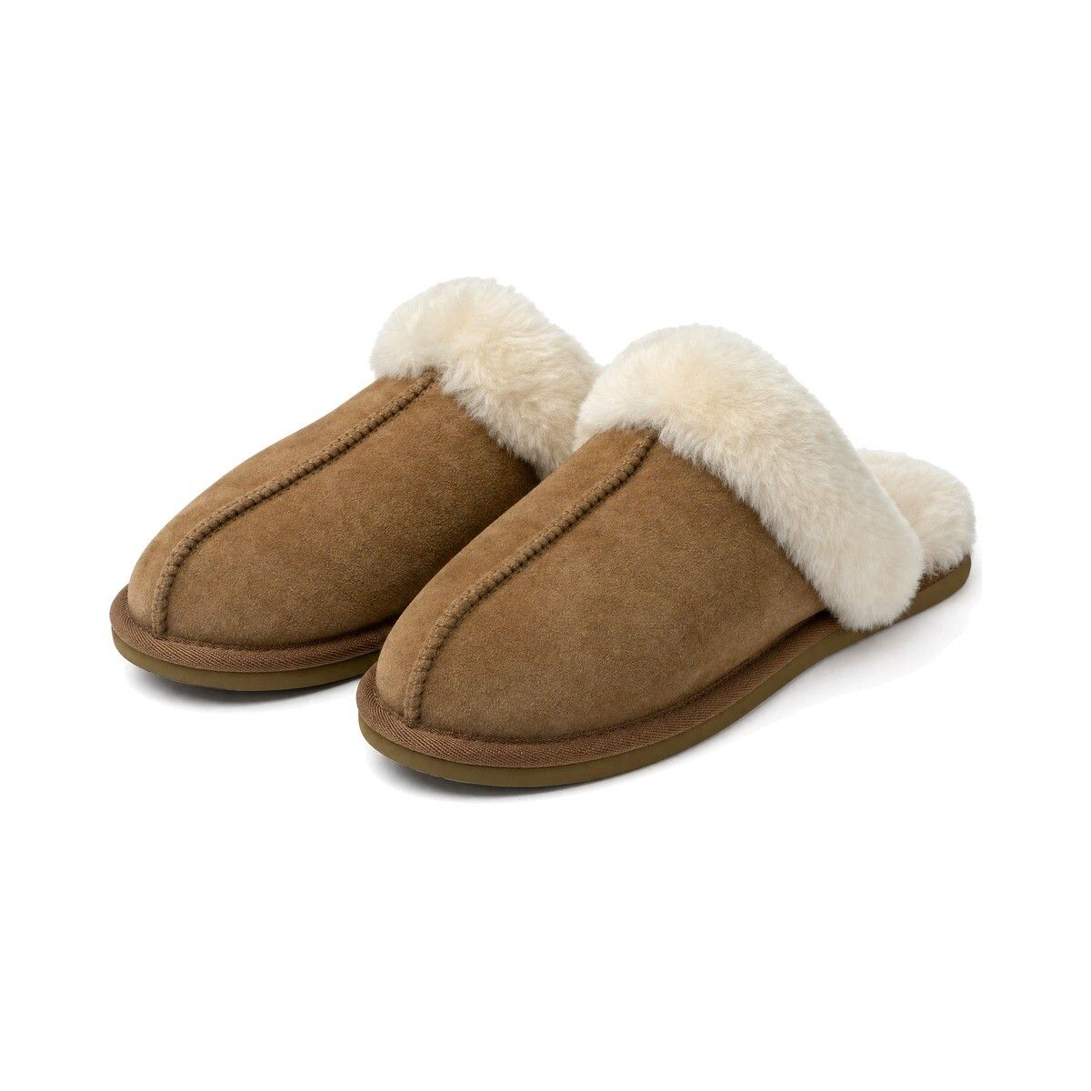 Chausson bouclé duveteux Châtaigne