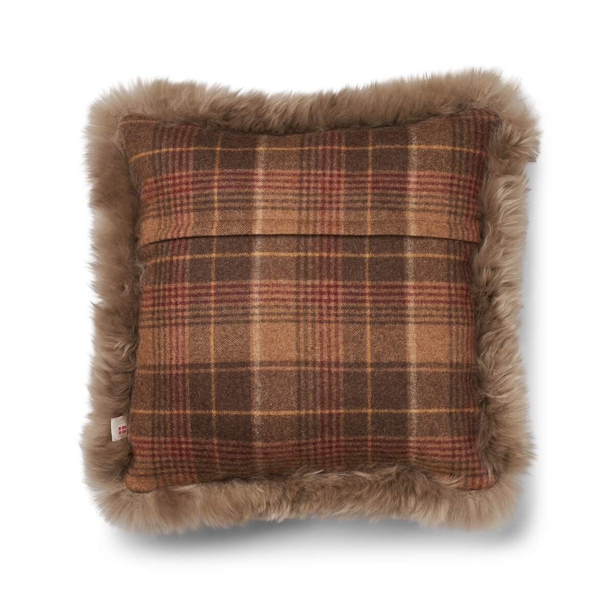 Coussin en laine | double face | garniture LW | 52x52 cm Cacao-Marron foncé/Taupe