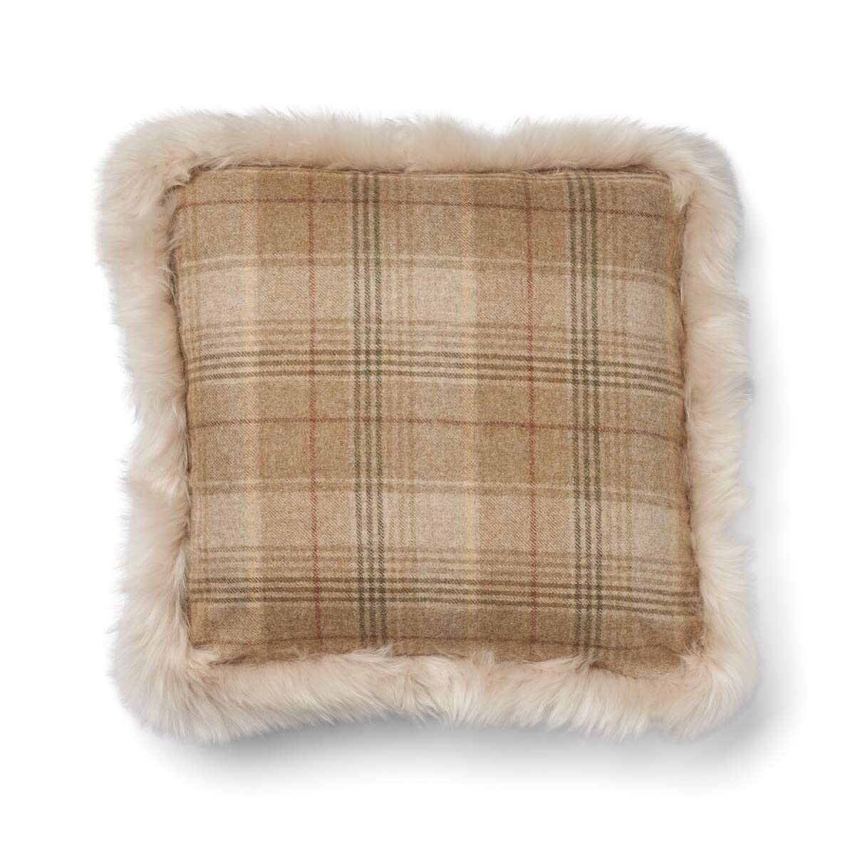 Coussin en laine | double face | garniture LW | 52x52 cm Sable-Beige/Pearl