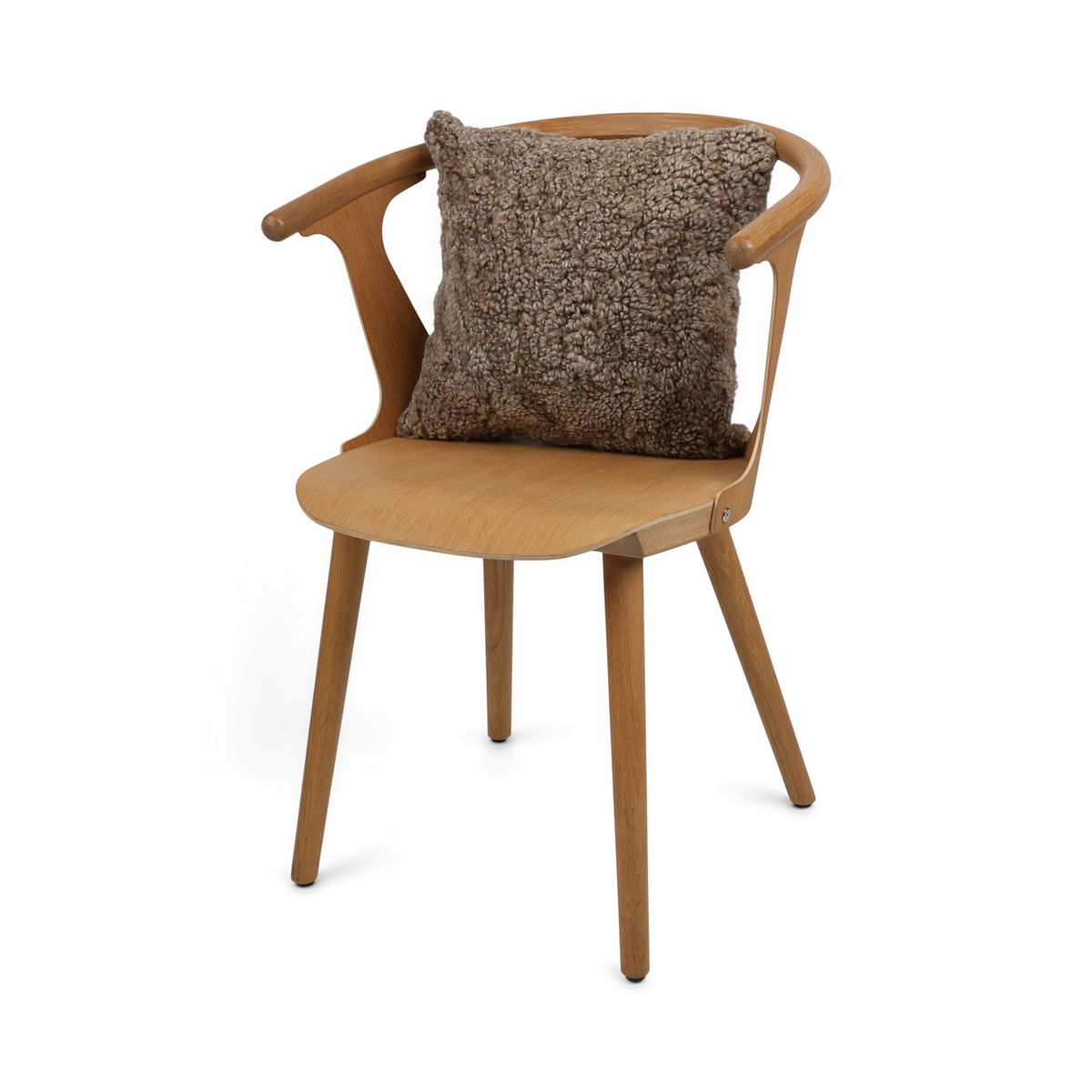 Coussin en peau de mouton | Laine courte | Nouvelle-Zélande | 40x40 cm Sahara