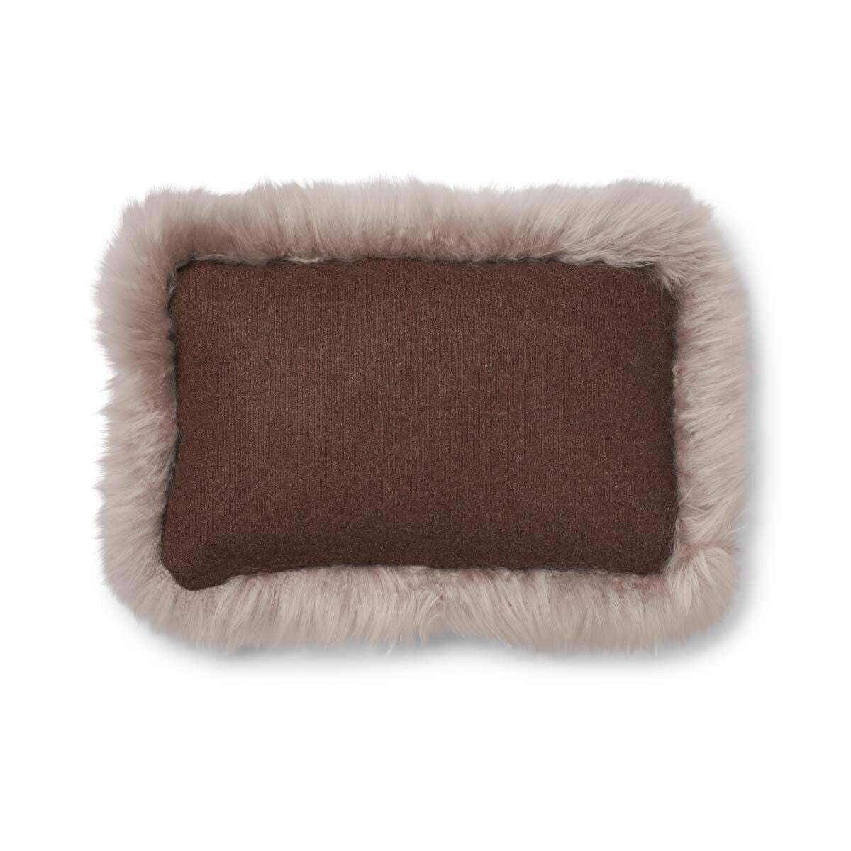 Coussin en laine | LW trim | 52x52 cm | 34x52 cm Marron/Colombe