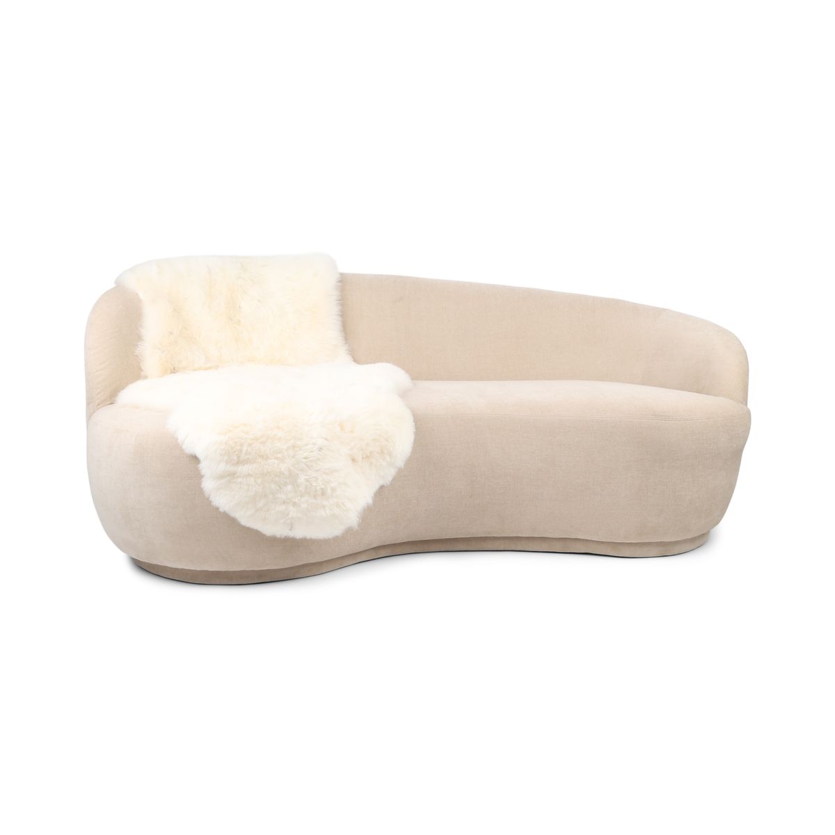 Tapis Double en Peau de Mouton | Islande | Laine Courte | 180x60 cm Blanc Cassé