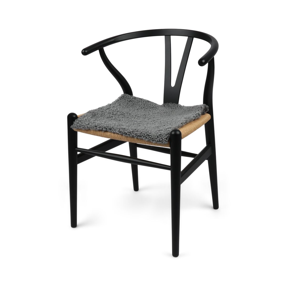 Dessus de siège en laine courte de Nouvelle-Zélande | 40 x 40 cm Scandinavie Gris clair