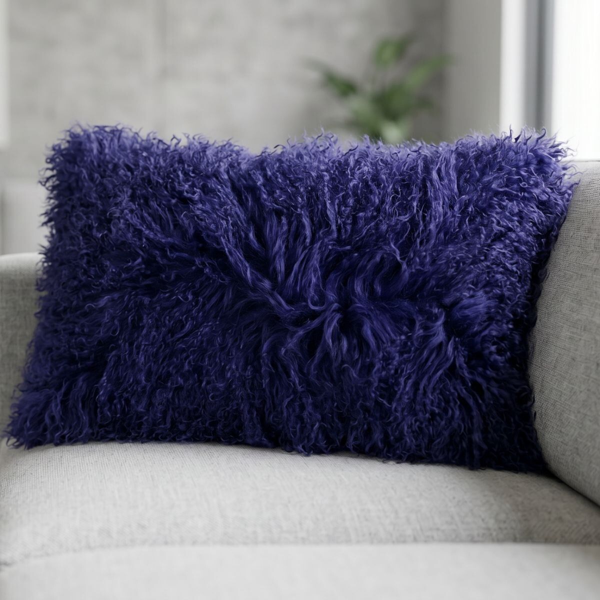 Coussin bouclé | 28x56 cm | 40x40 cm Bleu Marine