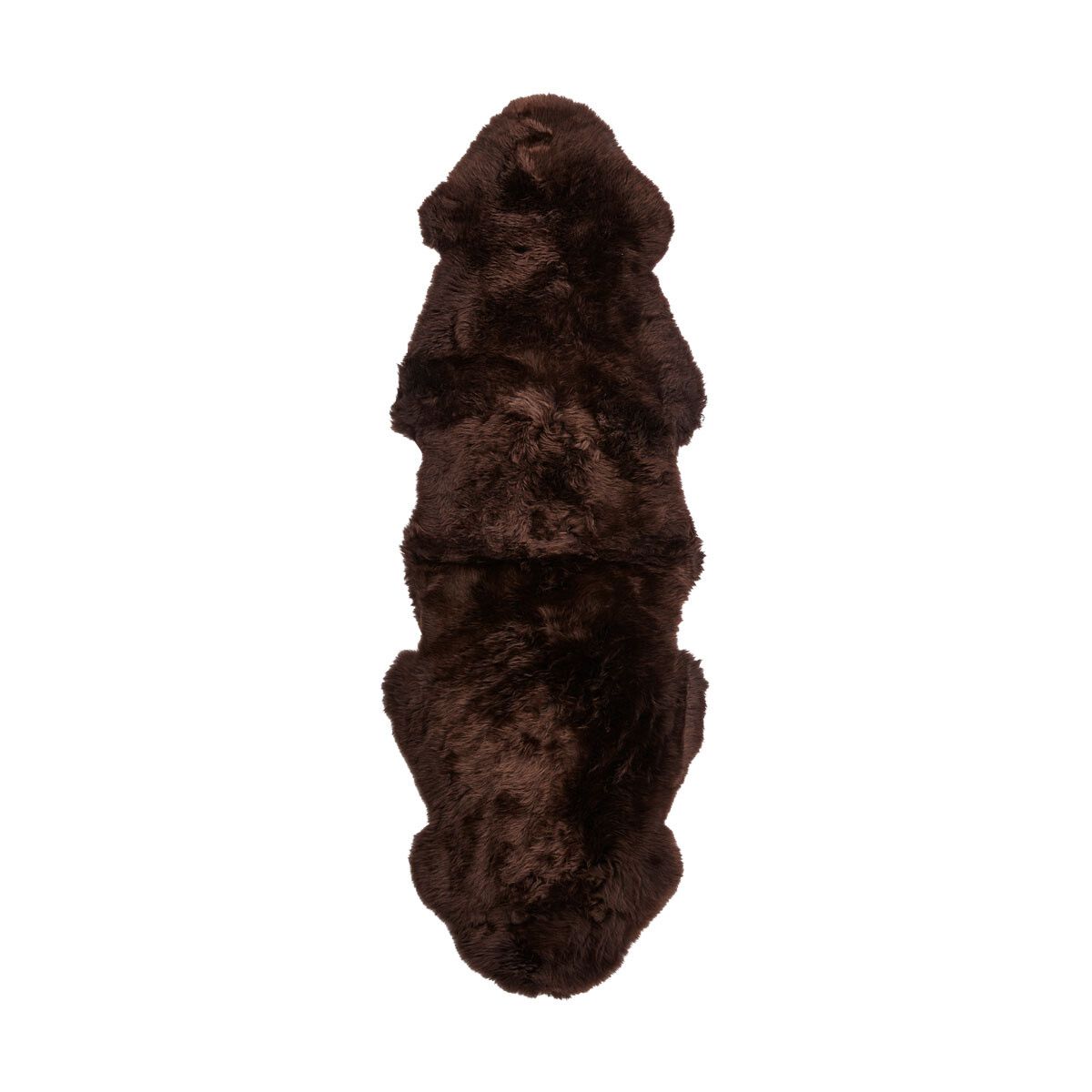 Tapis en peau de mouton mérinos | Laine longue | 160x60 cm Chocolat