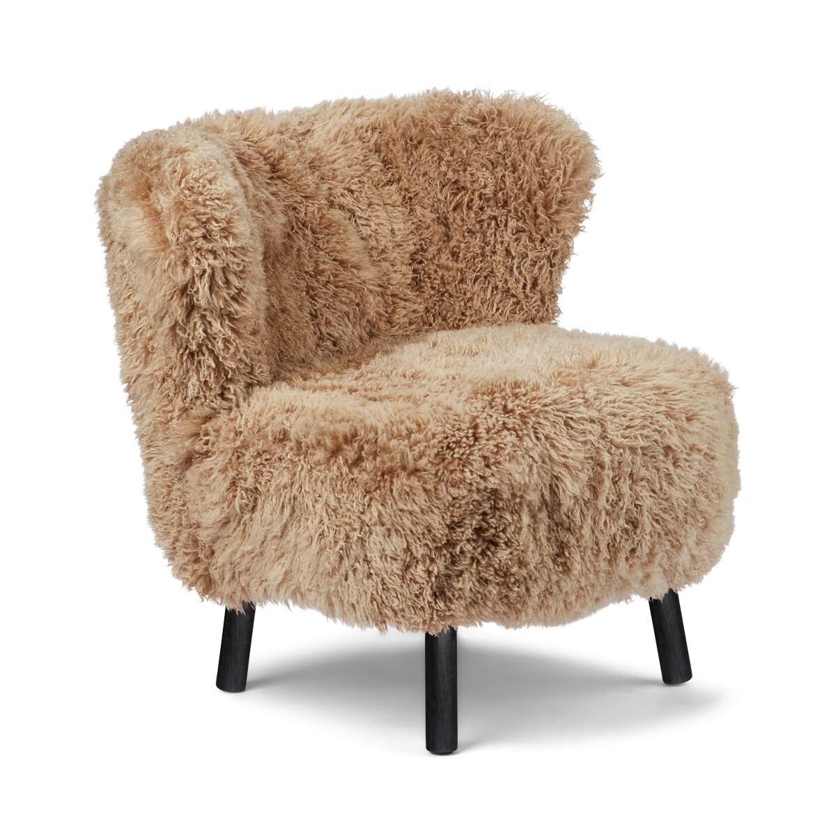 Fauteuil lounge Emil | Laine longue Miel