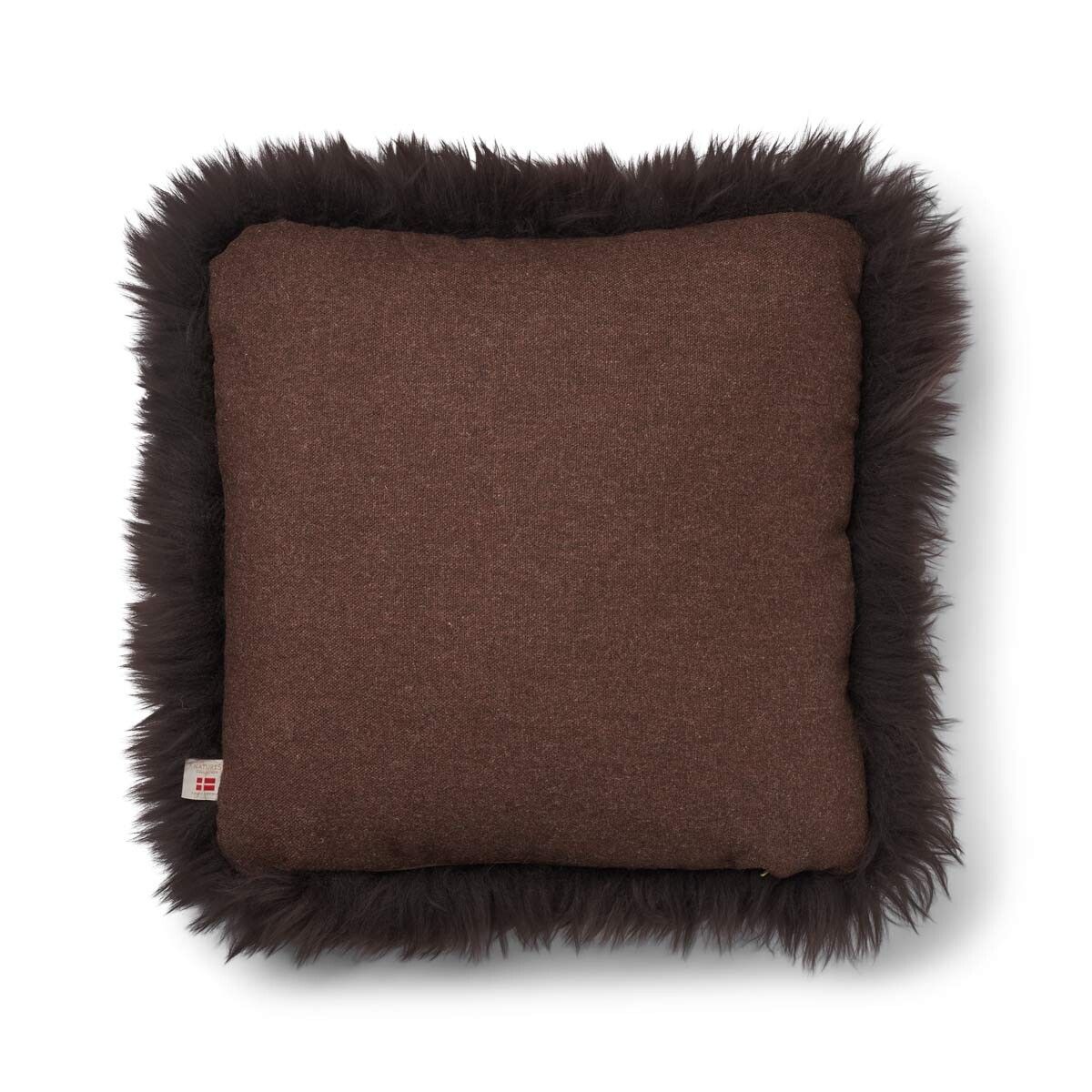 Coussin en peau de mouton longue laine - 52x52 cm