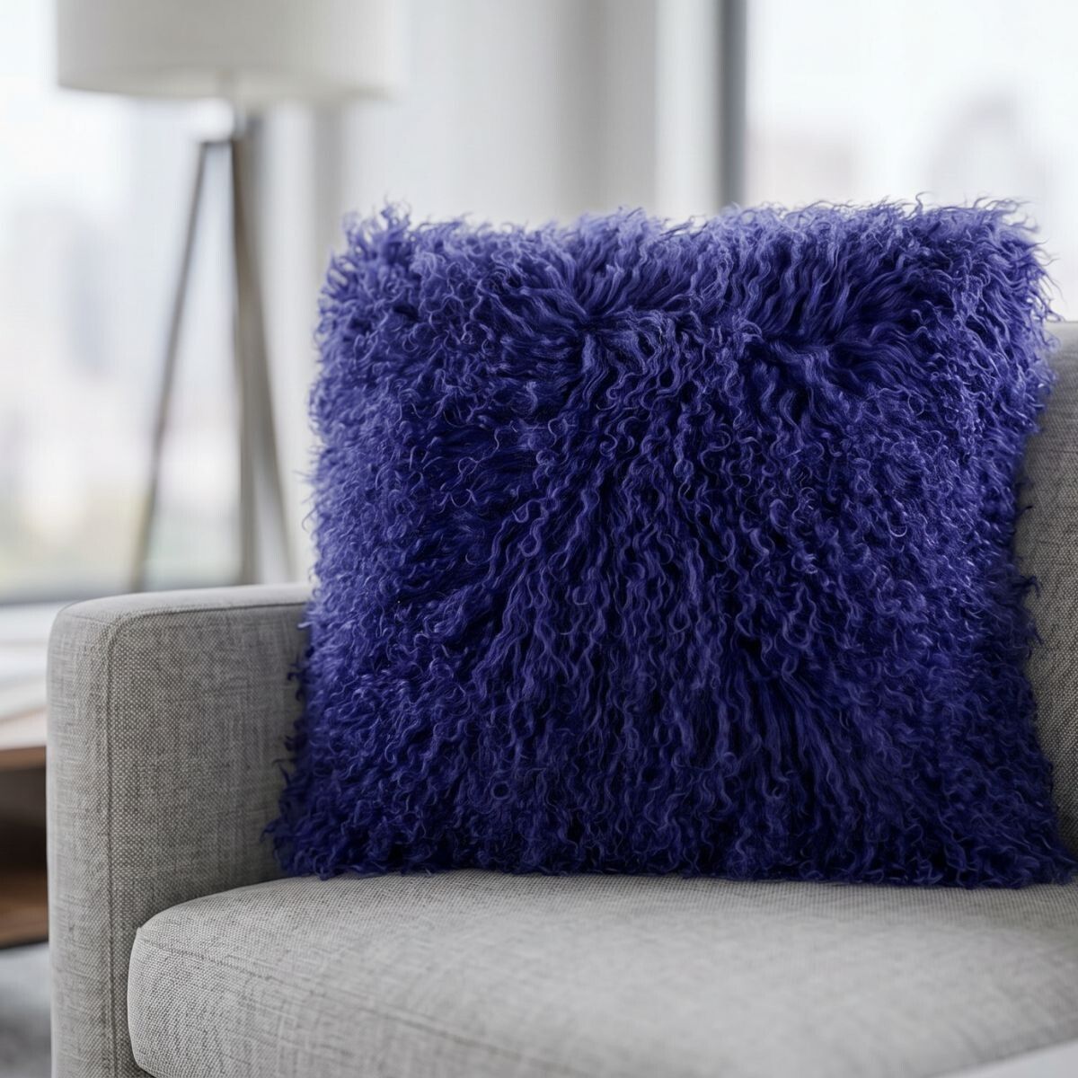 Coussin bouclé | 28x56 cm | 40x40 cm Bleu Marine