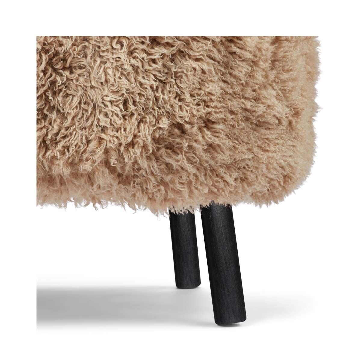 Fauteuil lounge Emil | Laine longue Miel