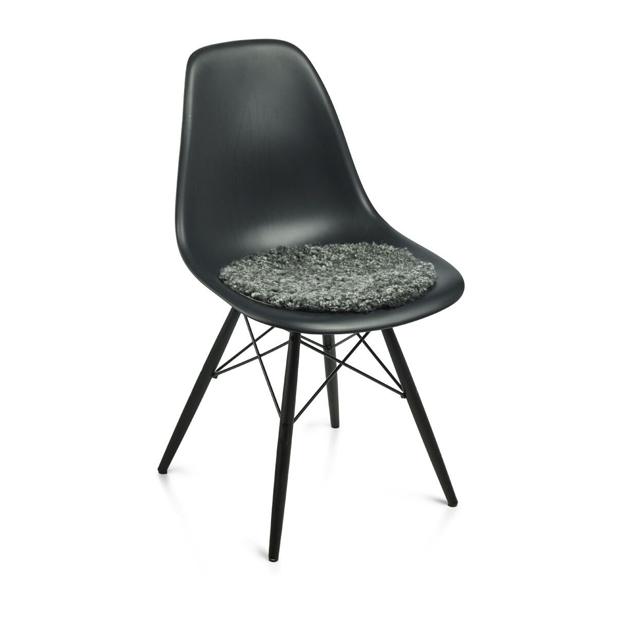 Short Wool Curly Sheepskin Seat Cover | Ø38 cm