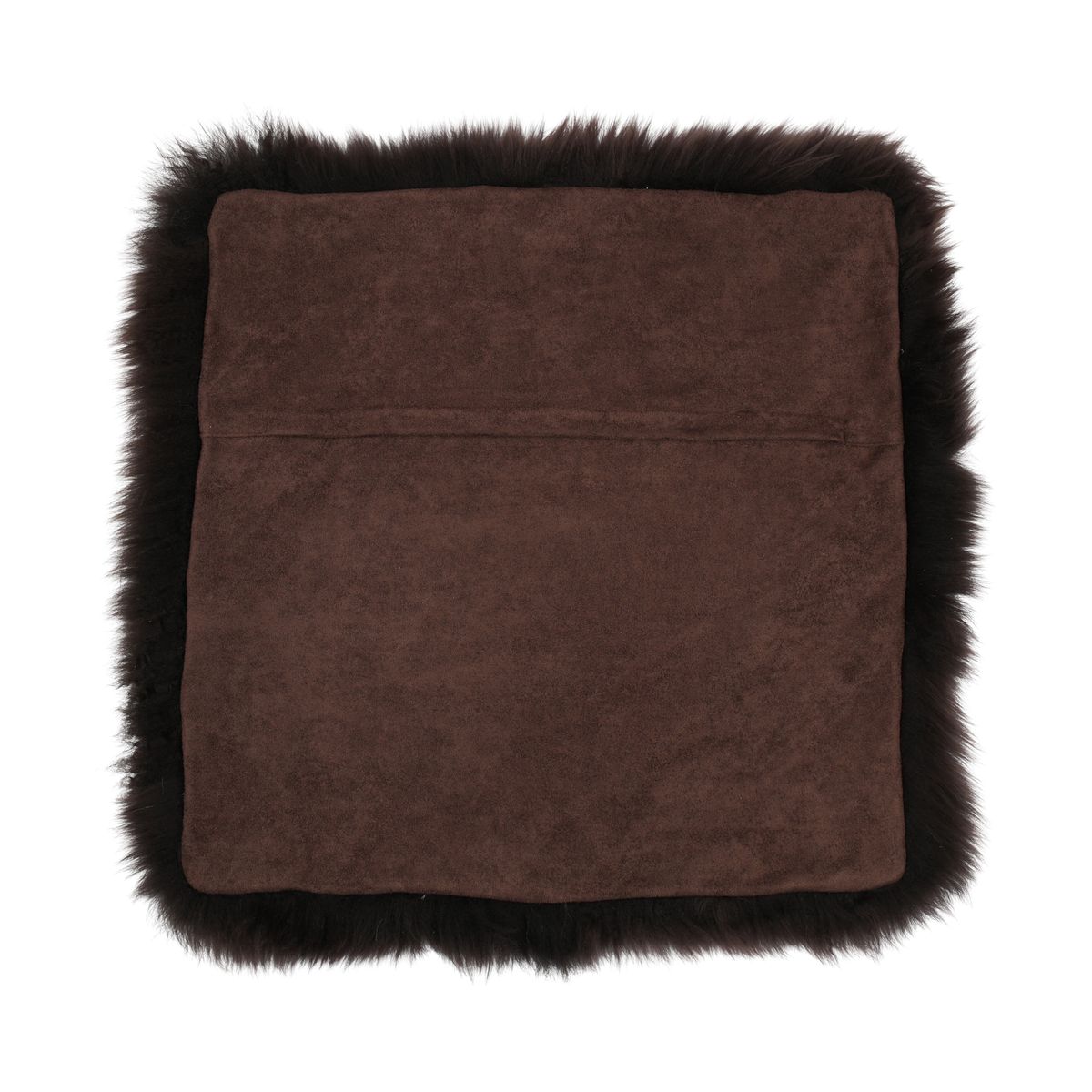 Housse de coussin de siège | Laine longue | Nouvelle-Zélande | 40x40 cm Chocolat