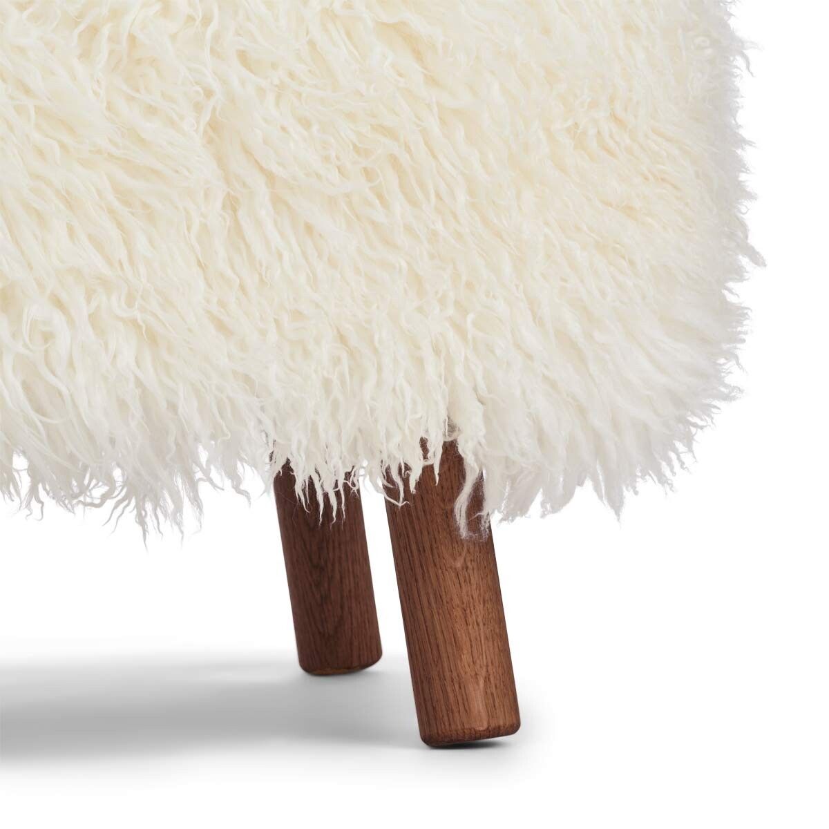 Repose-pieds Emily | Peau de mouton  | Laine longue Blanche-Neige