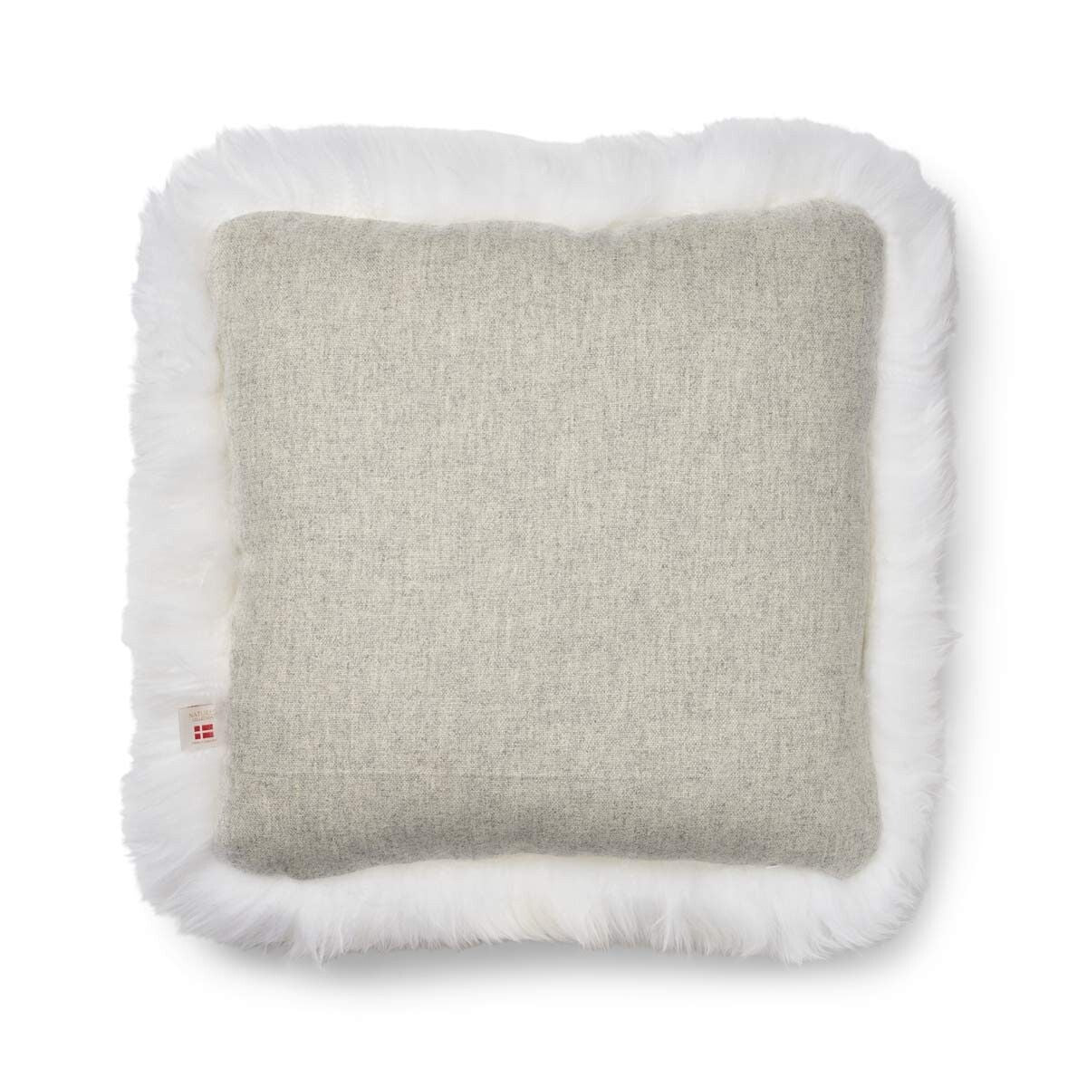 Coussin en peau de mouton longue laine - 52x52 cm