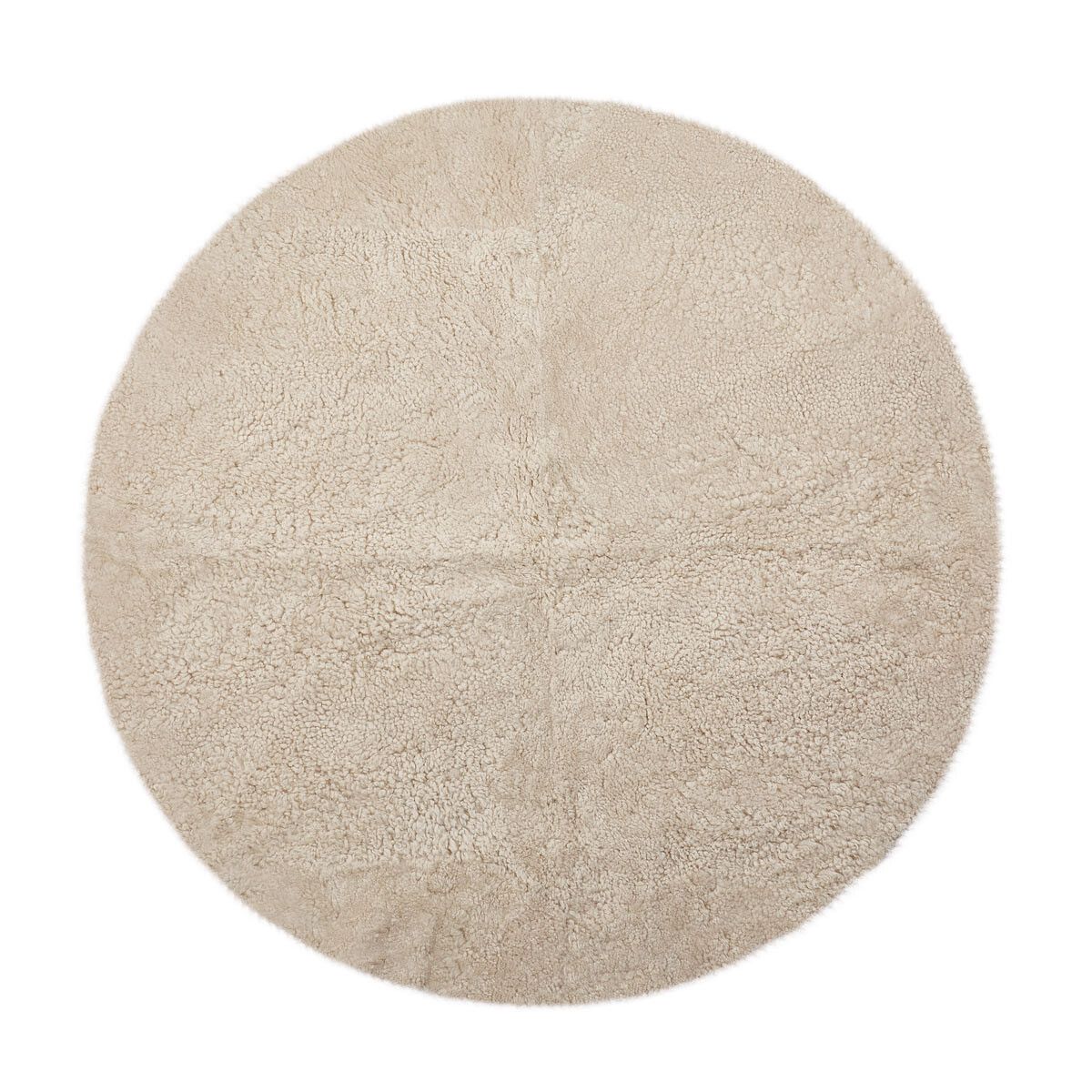 Tapis design en peau de mouton bouclée en laine courte | Ø180 cm