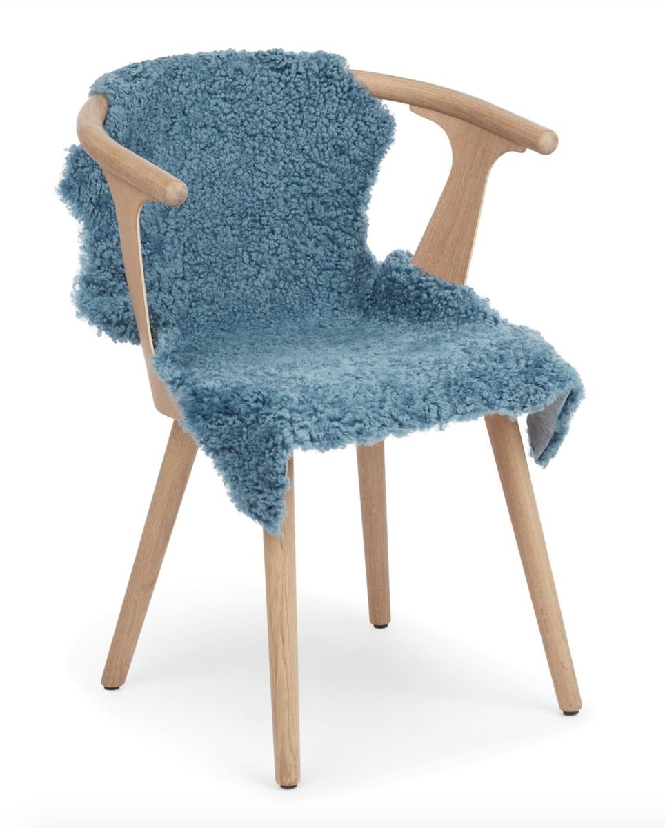 Peau de mouton de Nouvelle-Zélande | Laine courte | 90 cm Bleu corail
