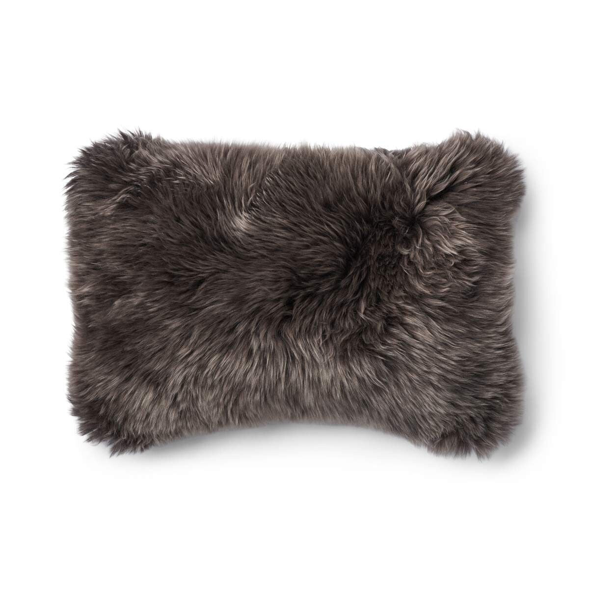 Coussin une face | Laine longue | 52×52 cm | 34x52 cm Sapin Kilberry-Vert foncé/Noyer