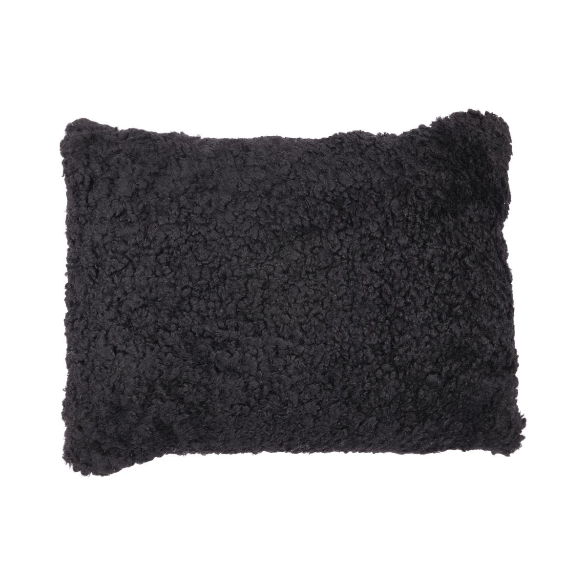 Coussin en peau de mouton | Laine courte | Nouvelle-Zélande | 35x45 cm Noir