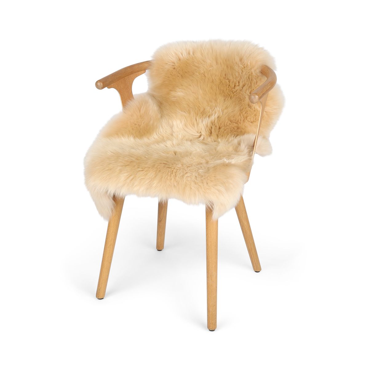 Tapis en peau de mouton mérinos | Laine longue | 90x60 cm Champagne