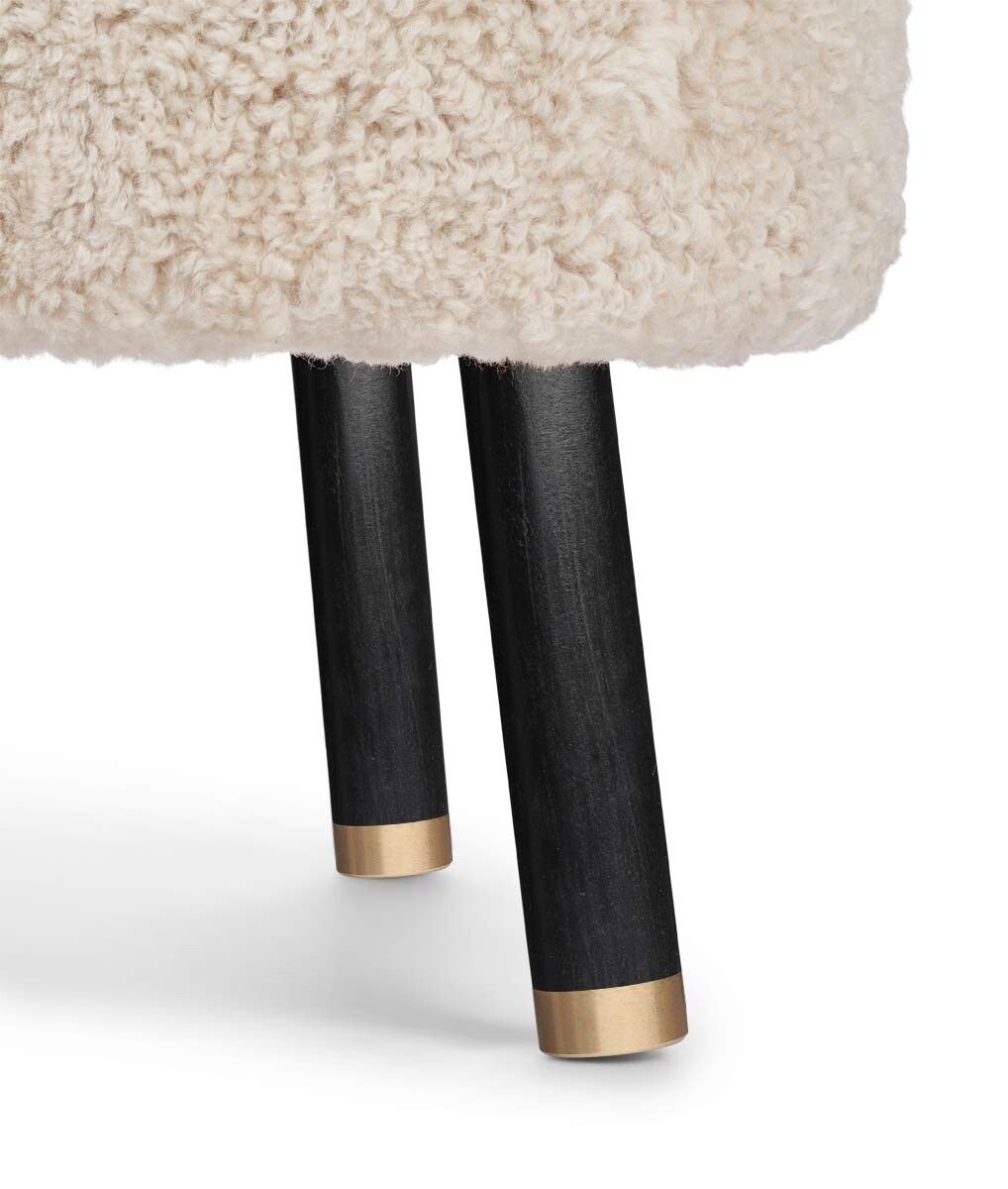 Fauteuil lounge Emil | Laine courte Perle