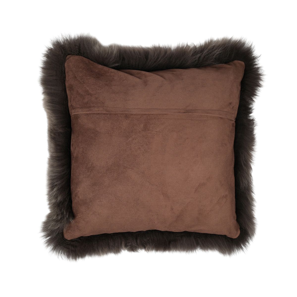 Coussin en peau de mouton | Laine longue | Nouvelle-Zélande | 50x50 cm Noyer