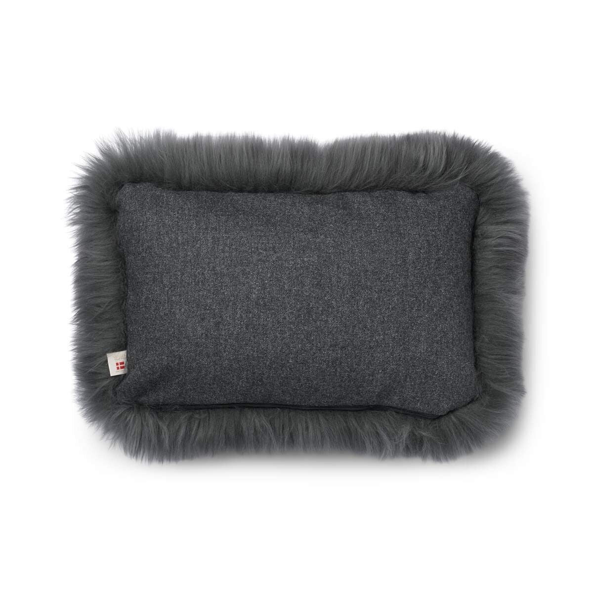Coussin en peau de mouton longue laine - 34x52 cm