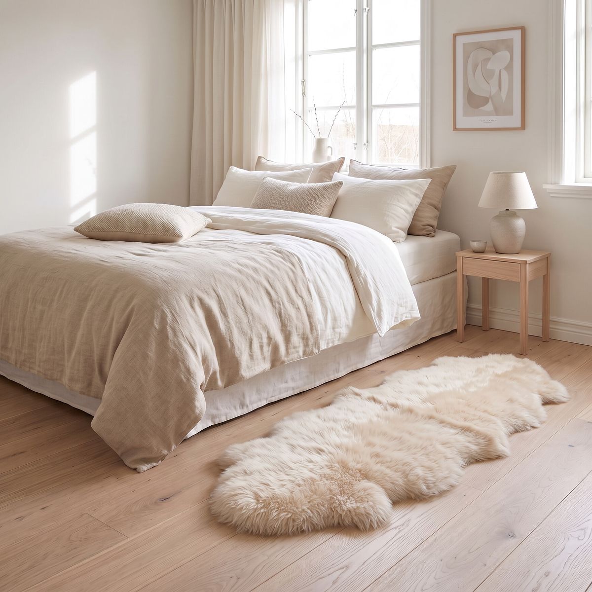 Fellvang Double Peau d'Agneau | Laine Longue | Nouvelle-Zélande | 160x60 cm Champagne