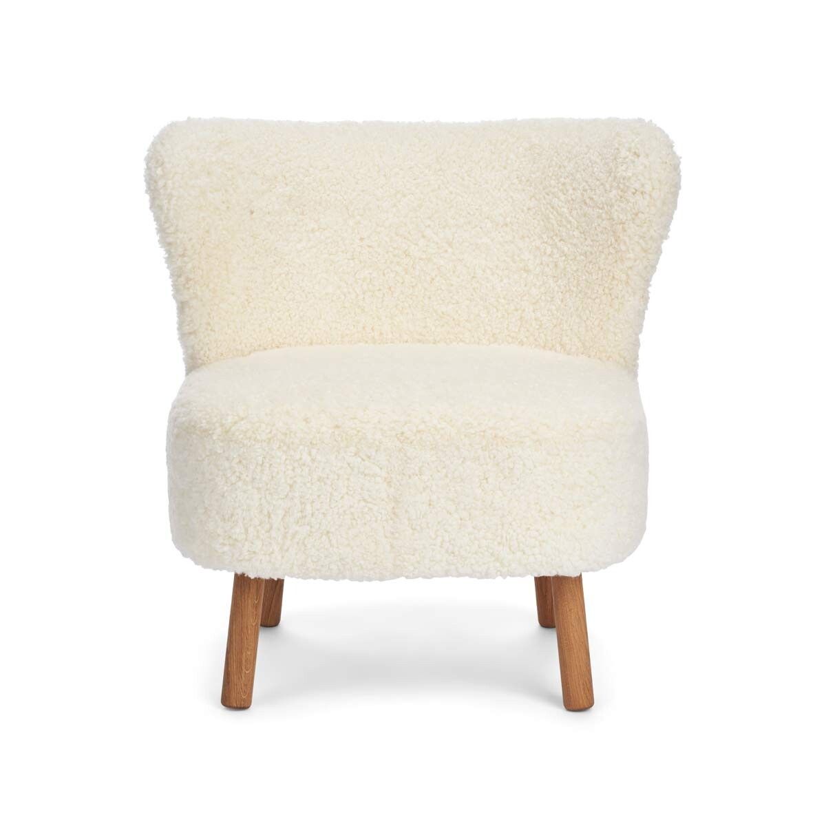 Fauteuil lounge Emil | Laine courte Ivoire