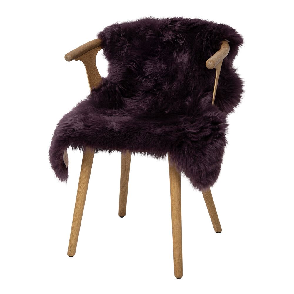 Peau de mouton de Nouvelle-Zélande à laine longue 100 cm Aubergine