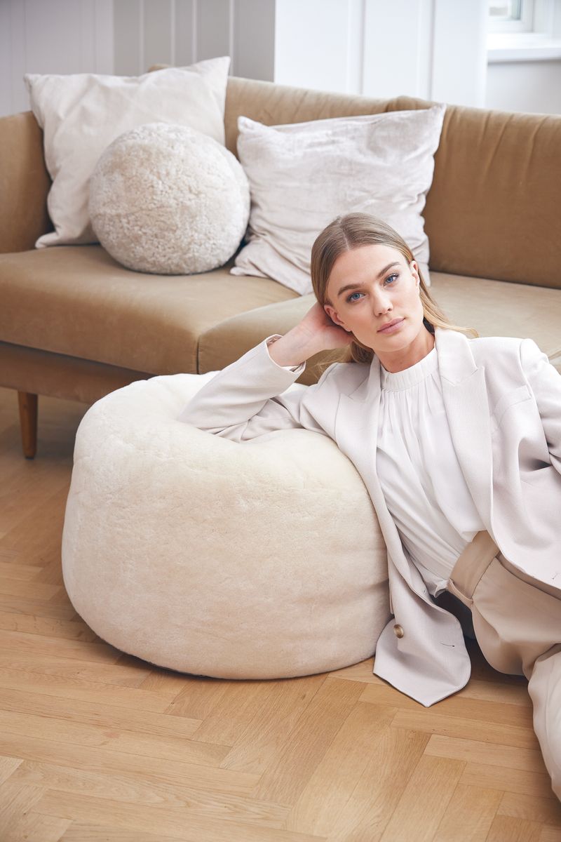 Round Moccasin Pouf | ø55xH36cm Natural