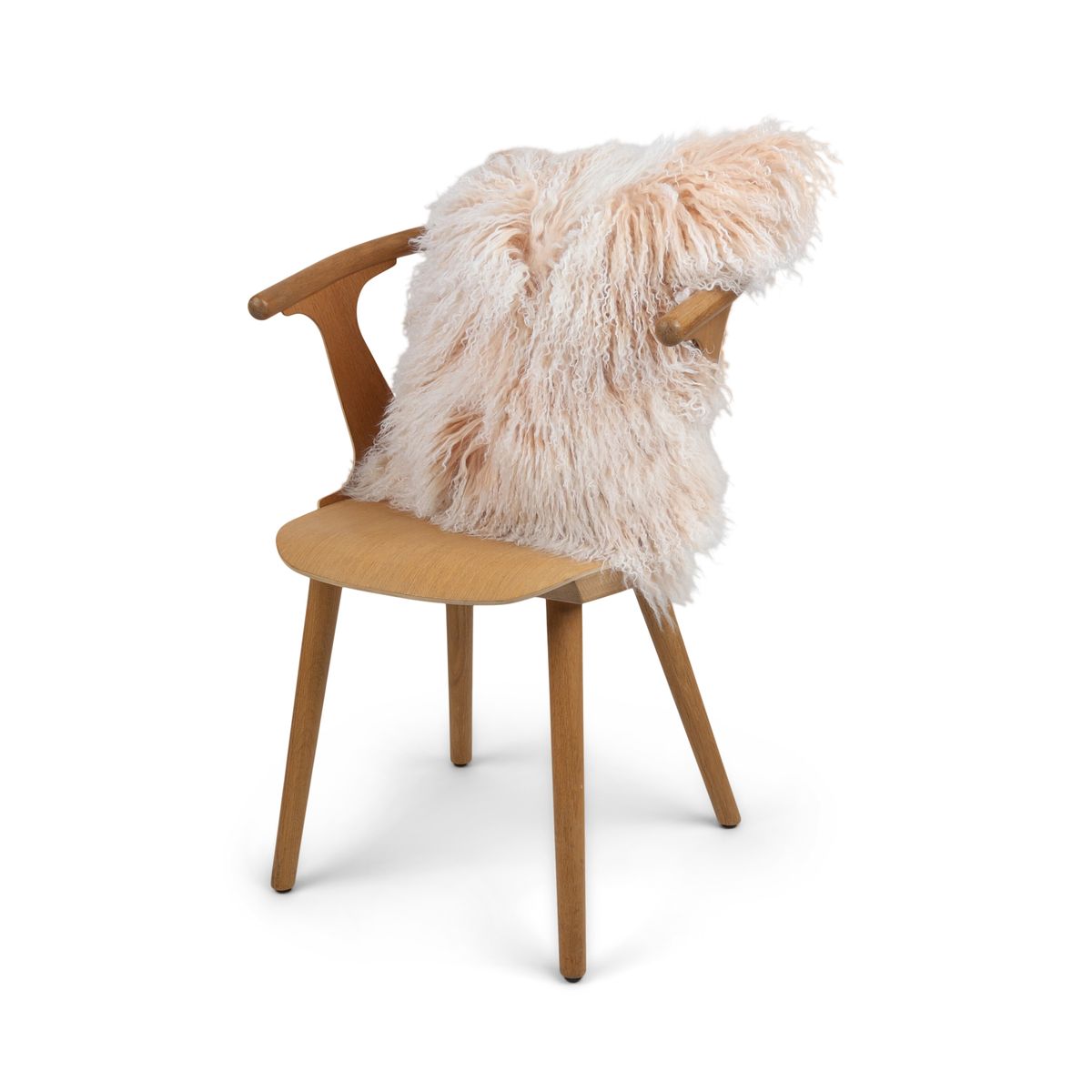 Coussin en peau de mouton tibétain | 50x50 cm Lever de soleil arctique