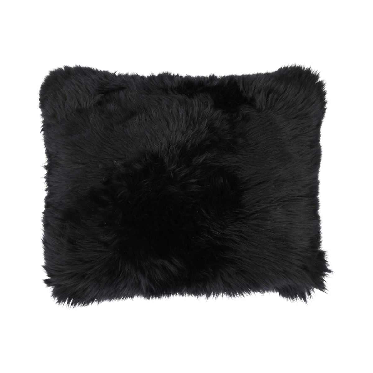 Coussin en peau de mouton | Laine longue | Nouvelle-Zélande | 35x45 cm Noir