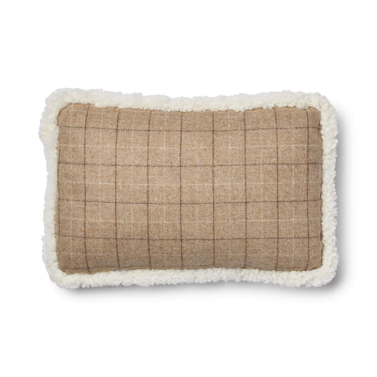 Coussin en laine | double face | garniture SW | 52x52 cm | 34x52 cm Avoine-Beige/Ivoire