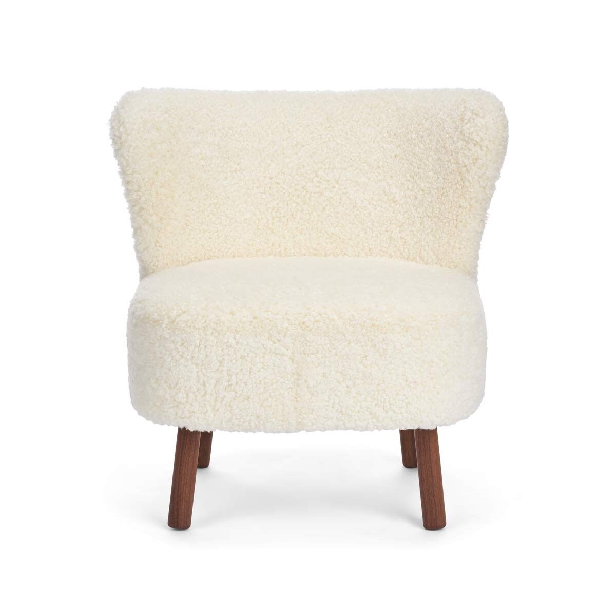 Fauteuil lounge Emil | Laine courte Ivoire