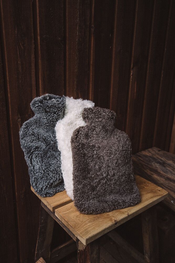Sheepskin Hot Water Bottle Black