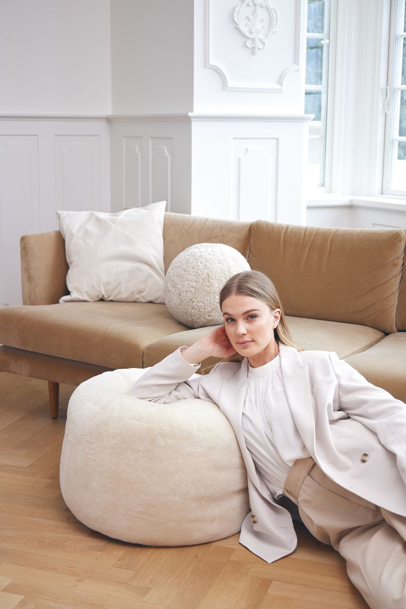 Round Moccasin Pouf | ø55xH36cm Natural