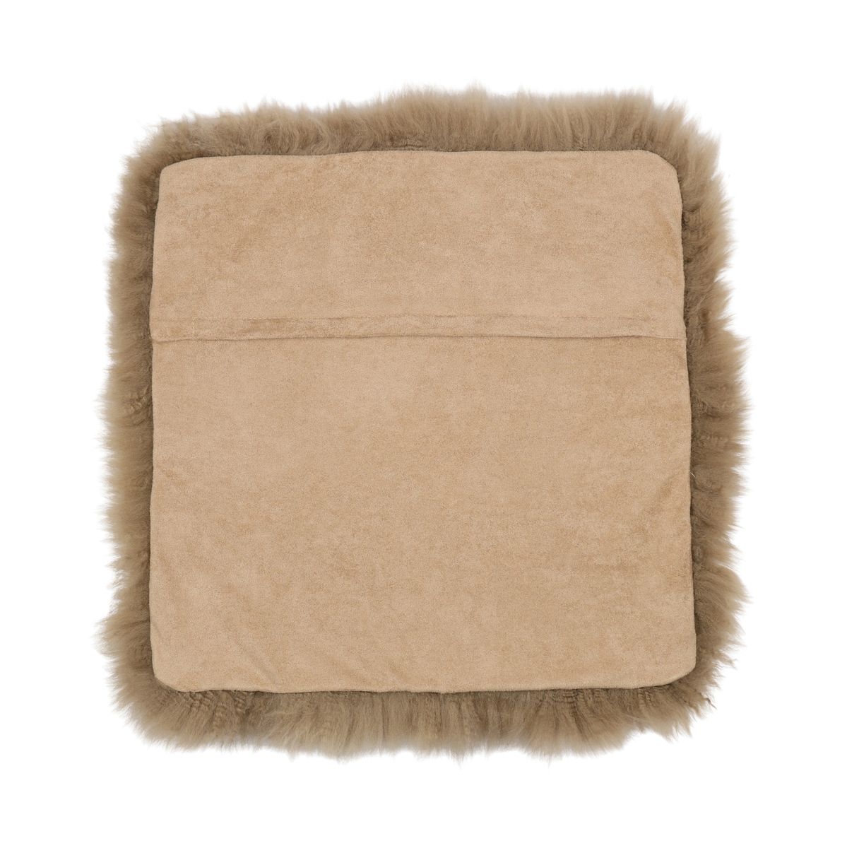 Housse de coussin de siège | Laine longue | Nouvelle-Zélande | 40x40 cm Taupe