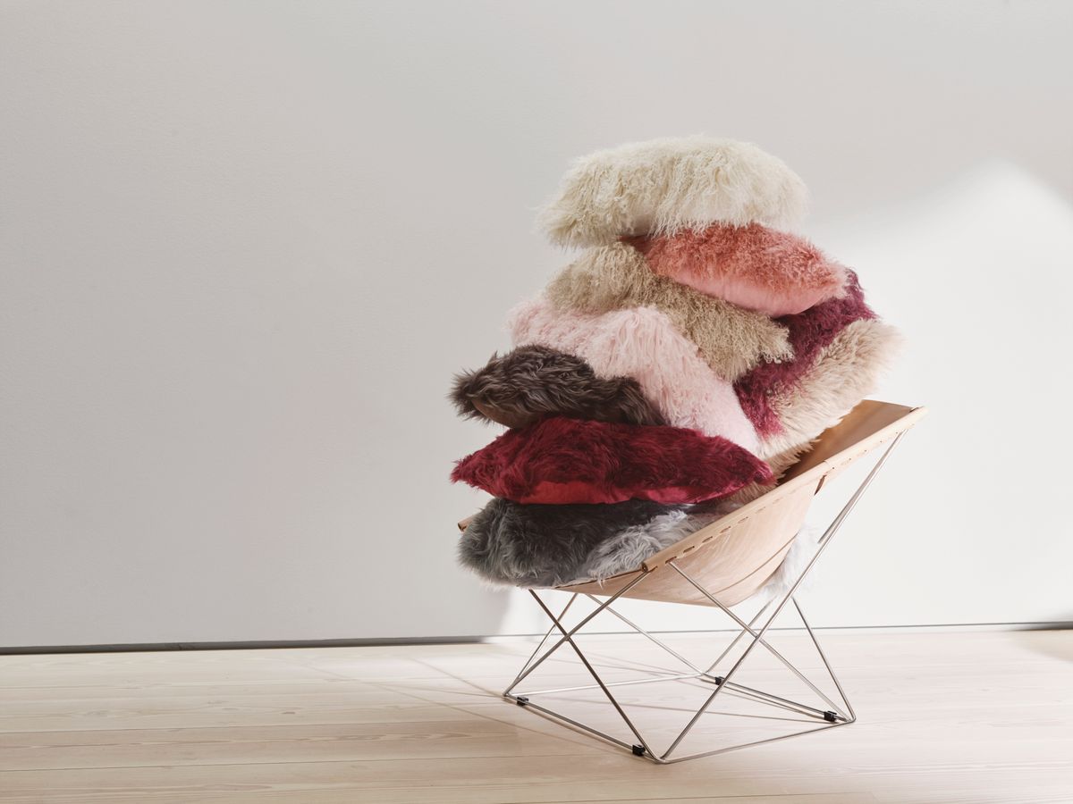 Coussin bouclé Snow Collection  Gris nuage/Top de neige
