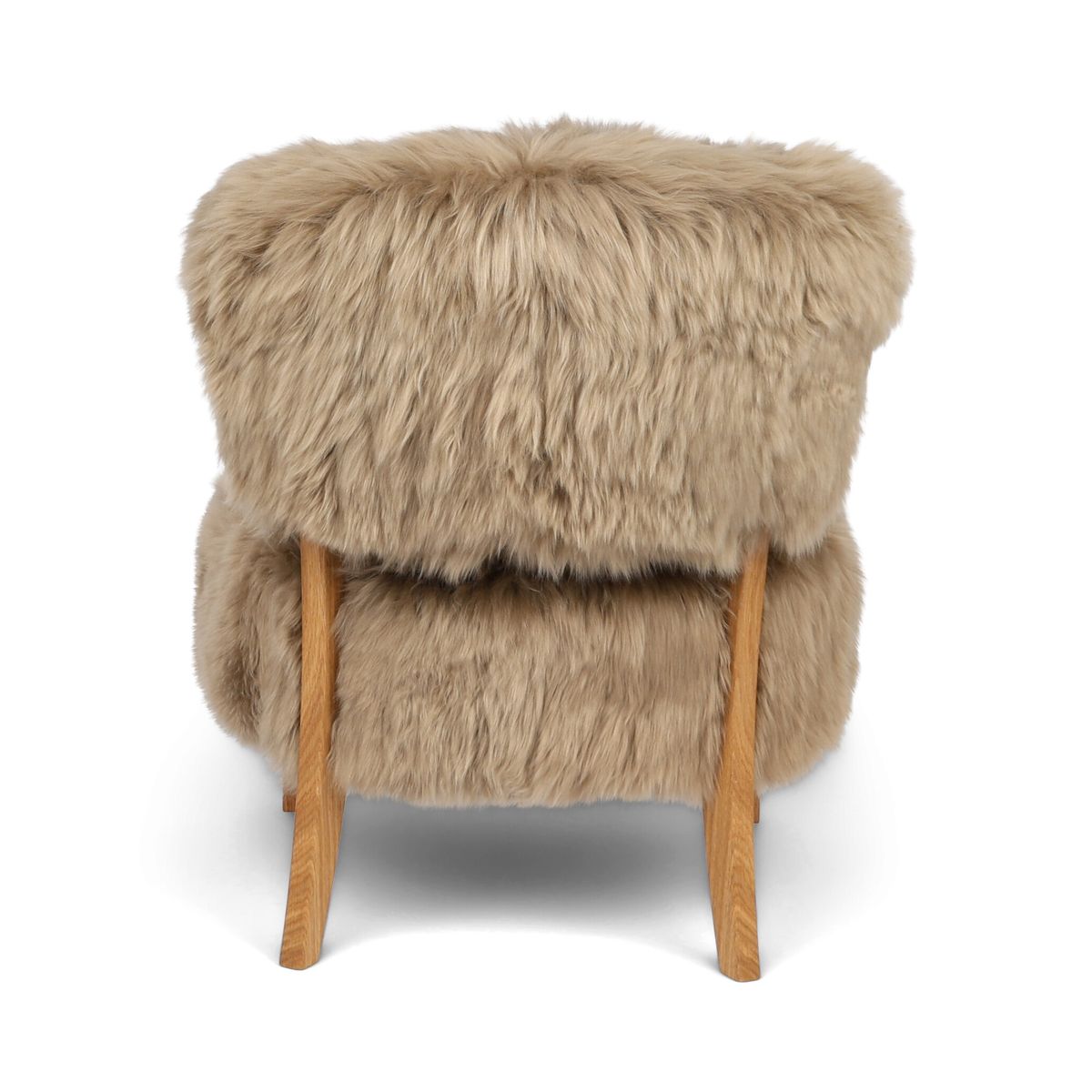 Fauteuil lounge Lina | Peau de mouton de Nouvelle-Zélande | Poils longs Taupe