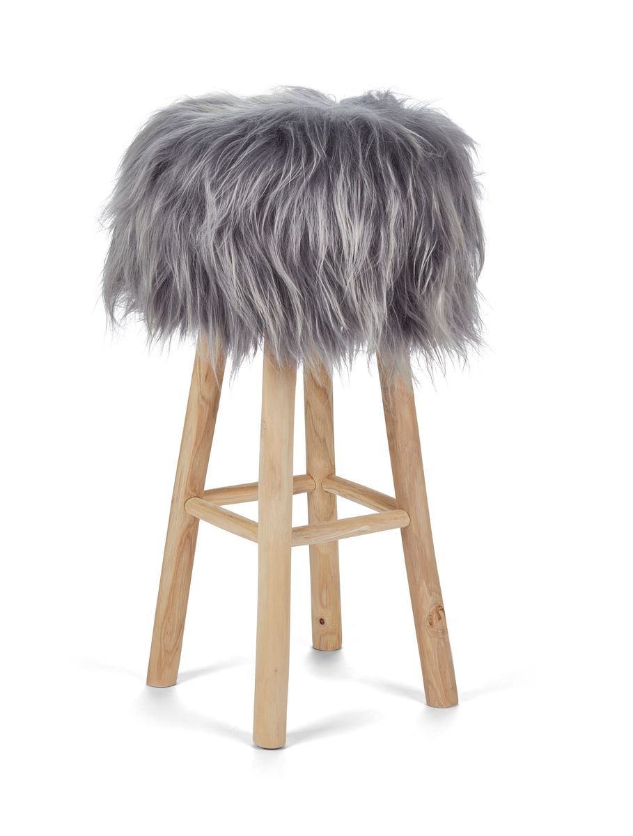 Dessus de tabouret en peau de mouton islandaise