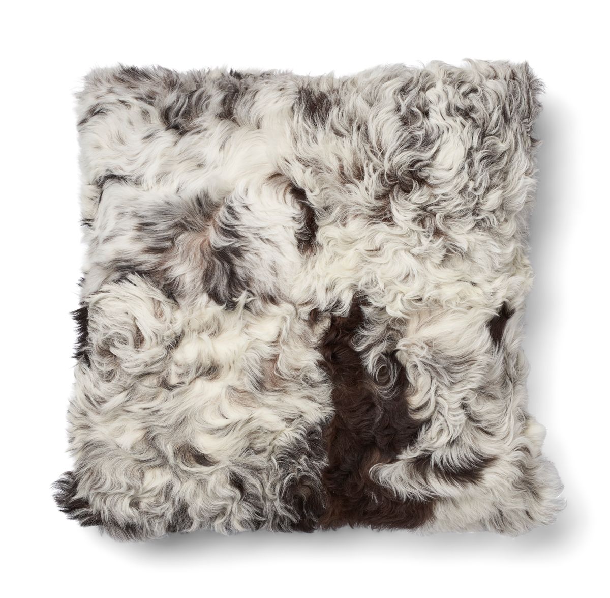 Coussin Tigrado Lamb | double face Noir/Mélange de Blanc