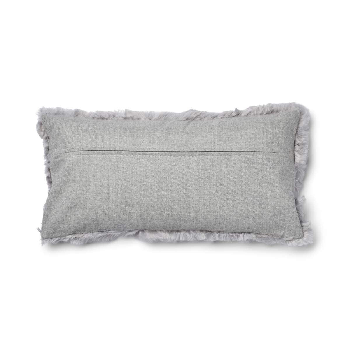 Coussin Alpaga | Laine longue Gris cendré/gris clair
