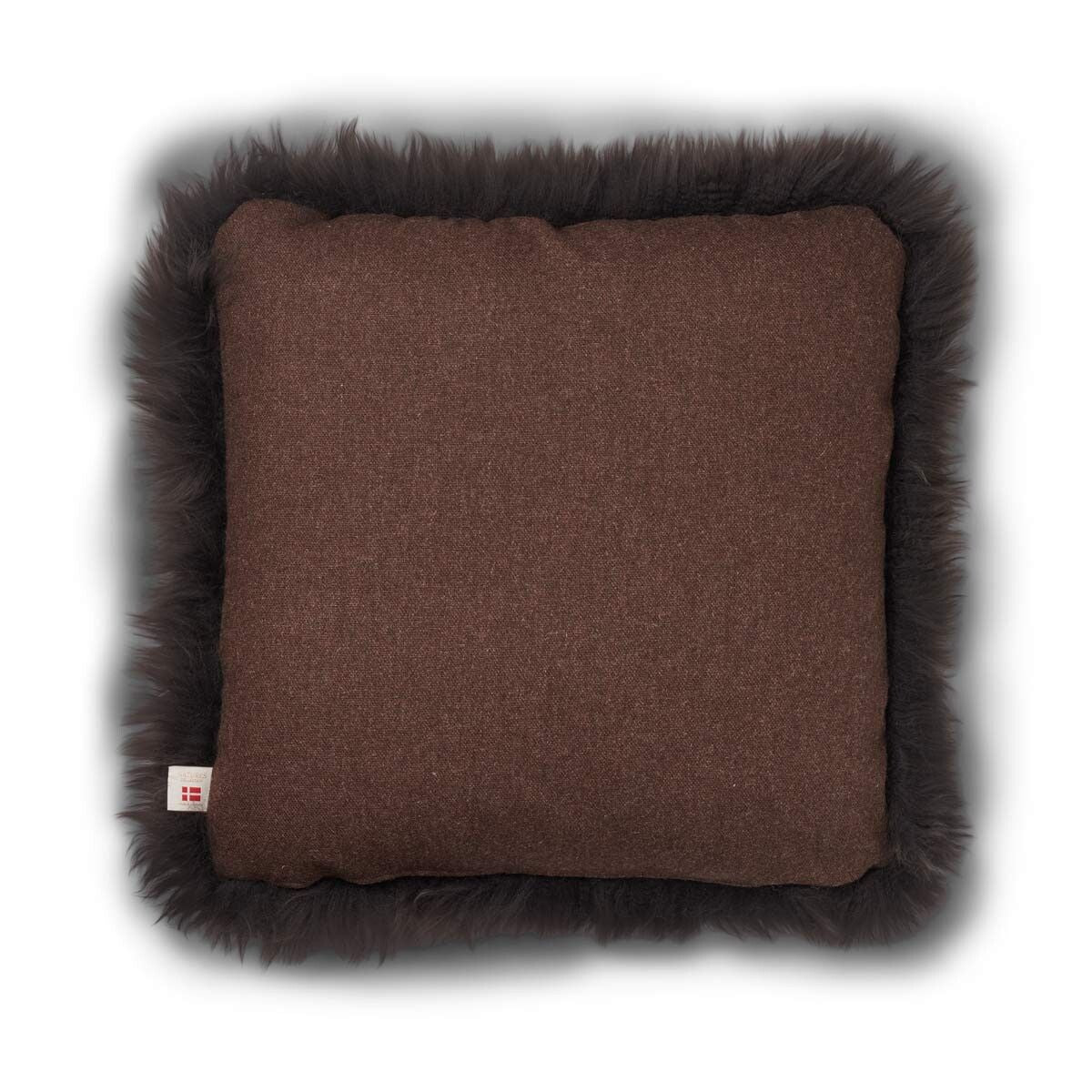 Coussin en peau de mouton longue laine - 52x52 cm